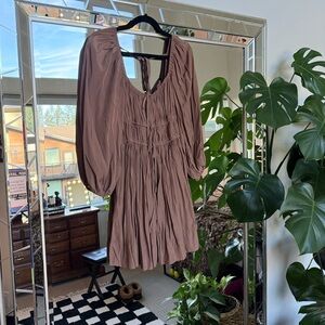 Mustard Seed | Mauve Pink/Brown Peasant Dress